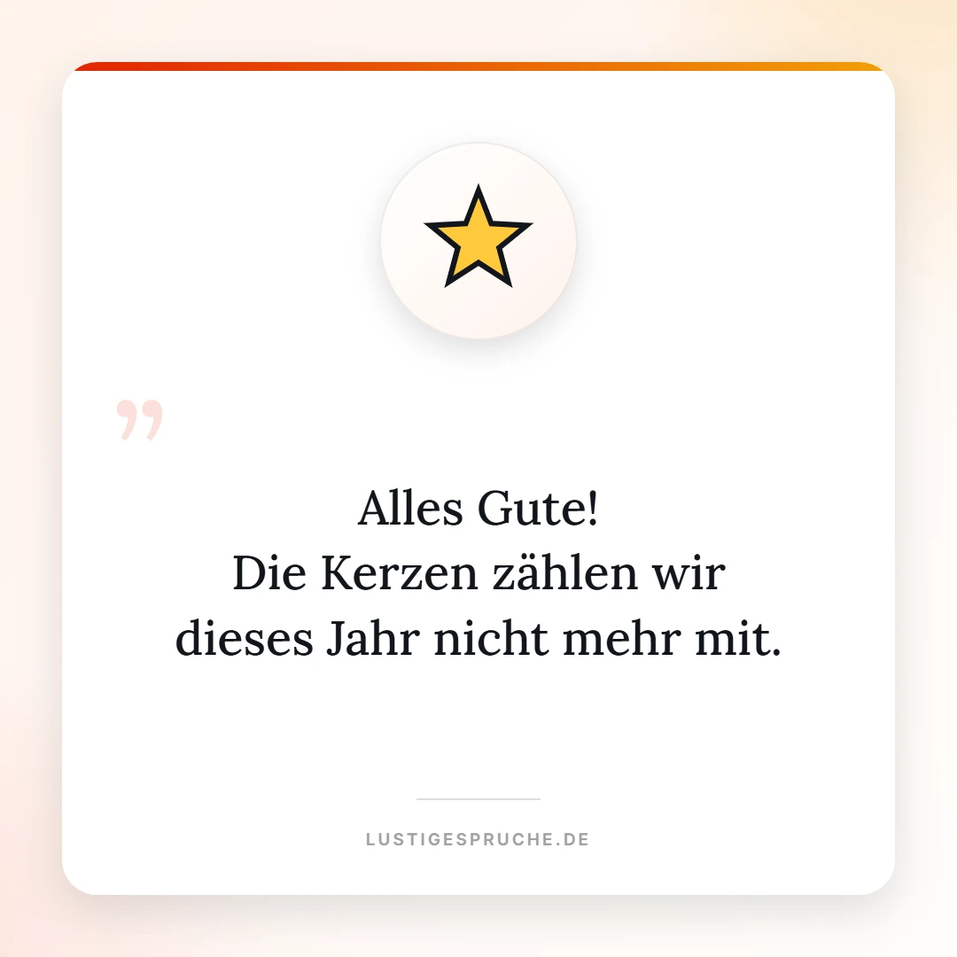 Spruchbild: Die Kerzen zählen wir dieses Jahr nicht mehr mit