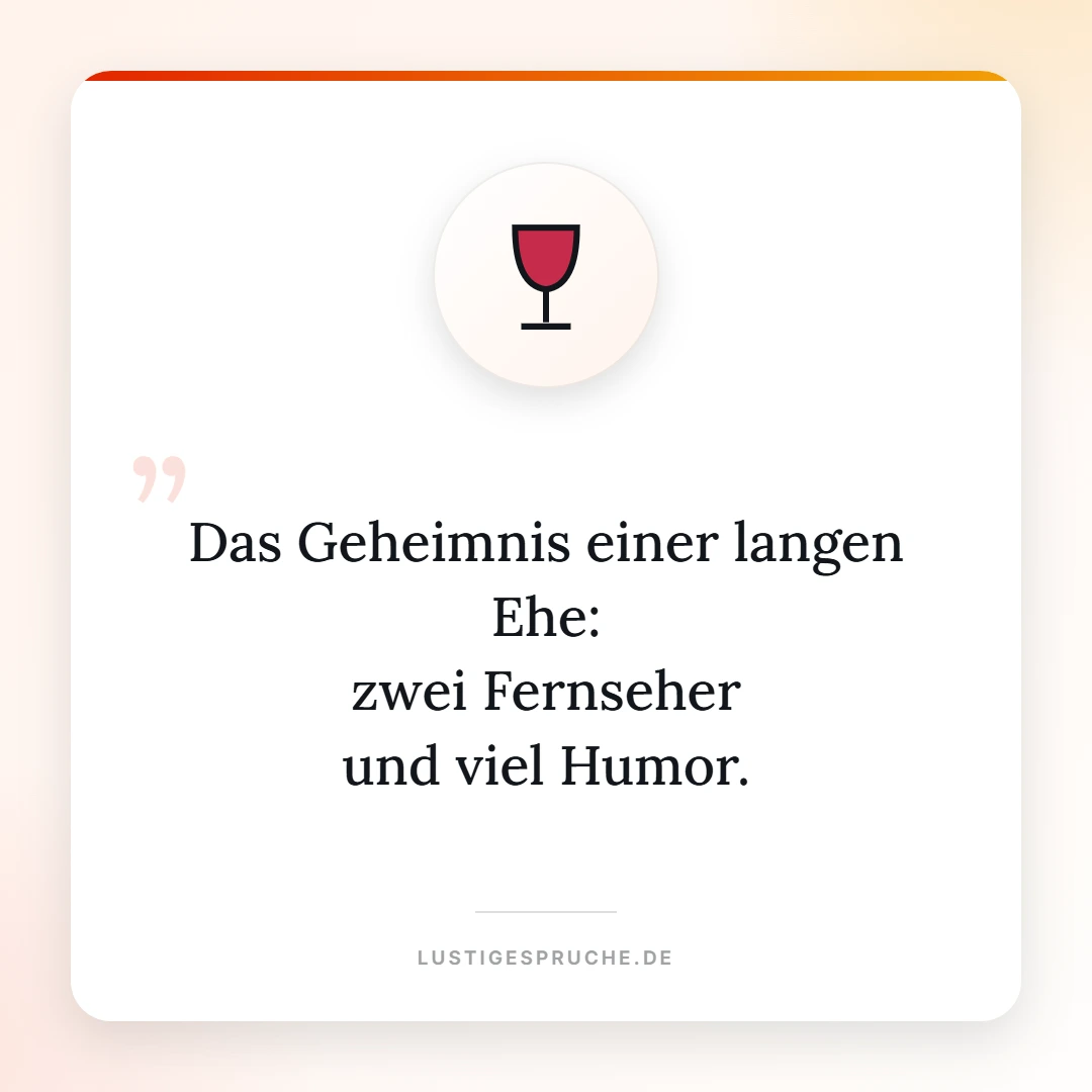 Spruchbild: Das Geheimnis einer langen Ehe, zwei Fernseher und viel Humor