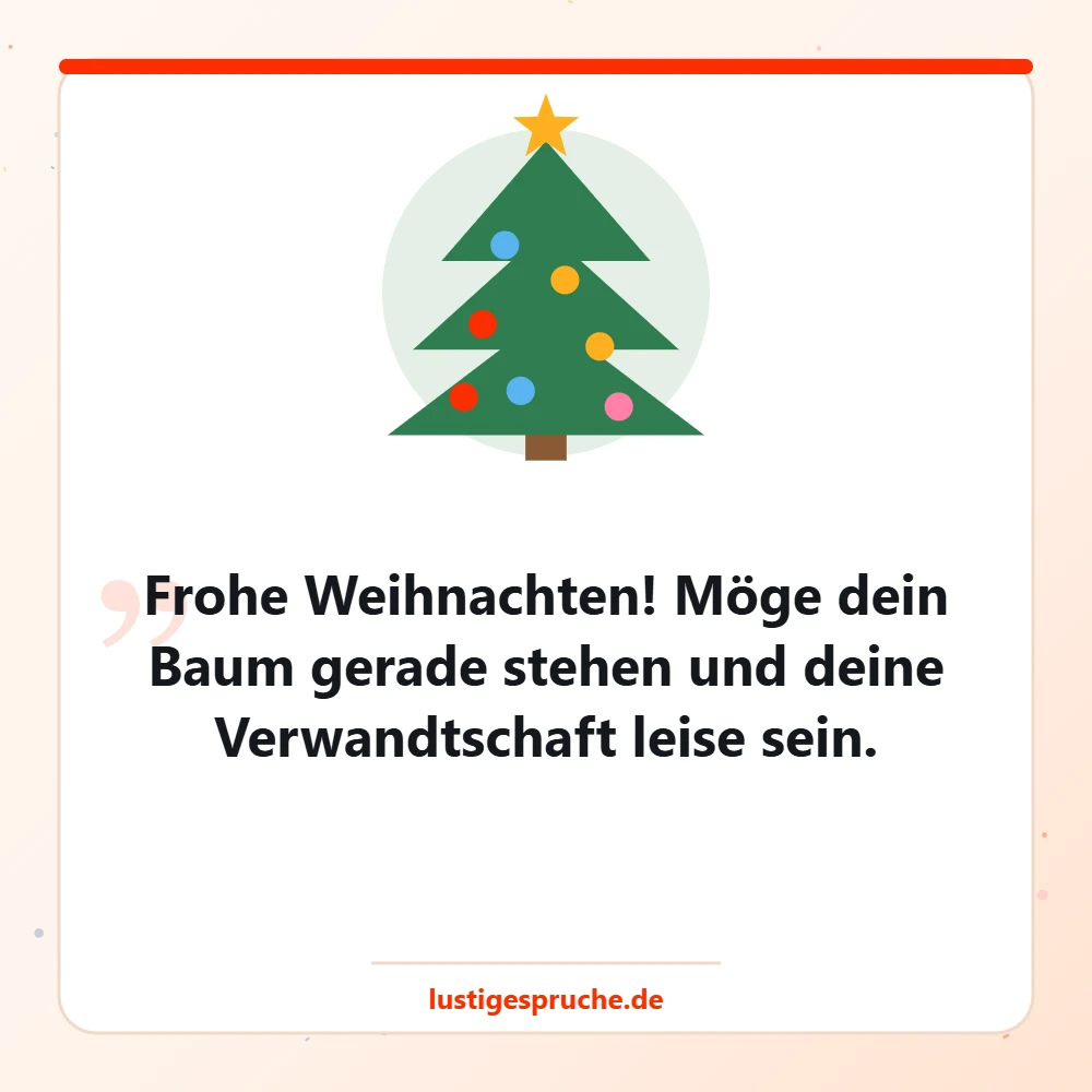 Weihnachtsbild mit Tannenbaum und einem lustigen Weihnachtsgruß